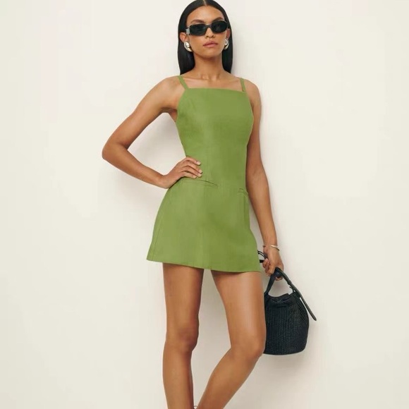 Reformation Olive Green Mini Dress - Picture 2 of 15